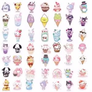 10pcs Cute Funny Sanrio Ice Cream Cinnamoroll Hello Kitty Graffiti Stickers Laptop Phone Suitcase Aesthetic Sticker Toys - Image 6