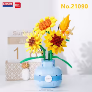 BALODY mini Blocks Kids Building Toys Rose Sunflower Flowers Vase Girls Women Gift Home Decor 21088 21089 21090 21091 - Image 5