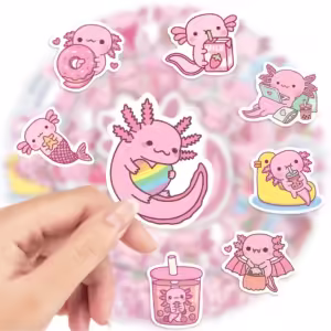 Kawaii Cartoon Axolotl Stickers Cute Animal Kids DIY Toy Gift Graffiti Decal for Phone Luggage Laptop Scrapbook Waterproof - Image 6