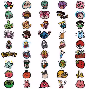 90Pcs Cute Mixed Anime Oldschool Stickers Kid Toys Skateboard Laptop Bike Car Phone Stationery Cartoon Stickers Children Gift - Image 6