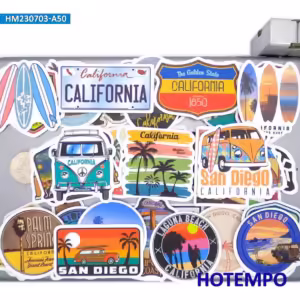 20Pieces USA California Poster Sunshine Beach Surfing Travel Stickers for Luggage Motorcycle Car Bike Laptop Phone Sticker - Image 6