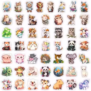 Kawaii Cute Animal Stickers Puppy Kitten Cow Owl Unicorn Hedgehog Children Cartoon Gift for DIY Laptop Phone Mug Waterproof - Image 6