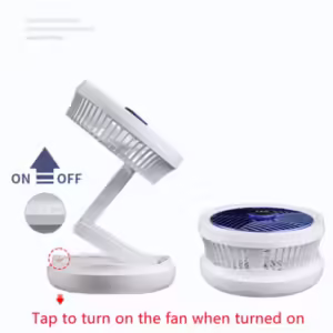 USB Charging Foldable Table Fan Wall Mounted Hanging Ceiling Fan with LED Light 4 Speed Adjustable For Home Room Air Cooler Fan - Image 6