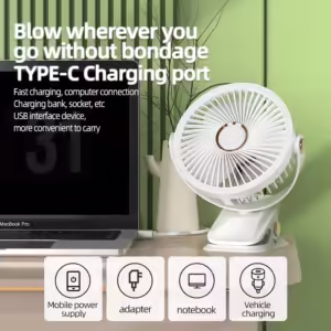 USB Rechargeable Foldable Fan Desktop Portable Air Circulator Wireless Ceiling Electric Fan With LED Light Clip-on Home Fan - Image 6
