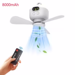 New Lighting USB Rechargeable Ceiling Fan 8000mAh Battery Large Capacity Removable Blades Suitable for Bedroom Outdoor Tents - Image 7