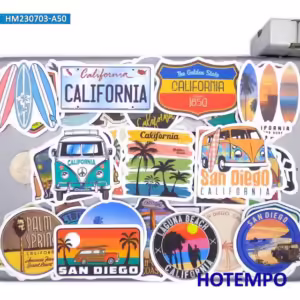 20Pieces USA California Poster Sunshine Beach Surfing Travel Stickers for Luggage Motorcycle Car Bike Laptop Phone Sticker - Image 8