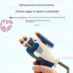 Shark Gun Ejection Soft Bullet Gun Children Safety Cute Toy Children Birthday Gift Automatic Shell Ejection Soft Bullet Air Gun - Image 5