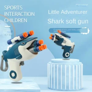Shark Gun Ejection Soft Bullet Gun Children Safety Cute Toy Children Birthday Gift Automatic Shell Ejection Soft Bullet Air Gun - Image 6