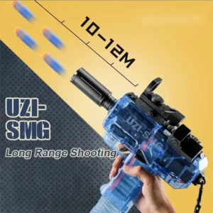 UZI Electric Soft Bullet Toy Gun Automatic Shooting Toy Machine Gun Model Airsoft Launcher Weapons for Men Boy Kid Outdoor Games - Image 4
