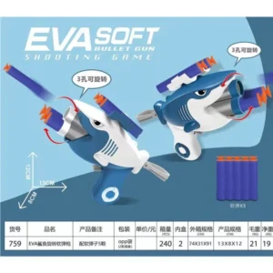Shark Gun Ejection Soft Bullet Gun Children Safety Cute Toy Children Birthday Gift Automatic Shell Ejection Soft Bullet Air Gun - Image 4
