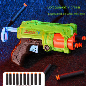1pc Soft Bullet Gun With 10 Soft Bullets, Outdoor Shooting Toys, Soft Bullet Toy Foam Bullets, Pistol With Foam Shell Ejection - Image 2
